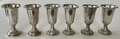 Six (6) Vintage Towle Sterling Silver Cordials Shot Glasses Wine Cups Weighted • $95