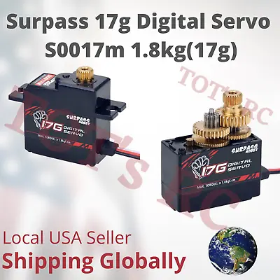 SURPASS 17g Metal Steering Gear Servo For RC Plane Robot 1/18 1/16 Truck Car • $10.99