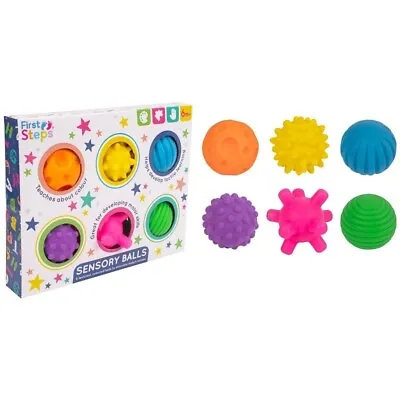 Baby Toy Sensory Balls 6 Pack | Baby Sensory Toys • £8.99