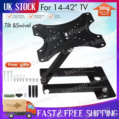 Slim Tilt Swivel TV Wall Bracket For 14 20 22 24 26 32 40 42 Inch Plasma LCD LED • £9.79