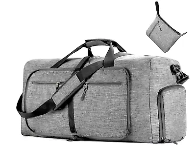 Travel Duffle Bag 85 L Grey Foldable With Shoes Compartment Great Size • $22.50