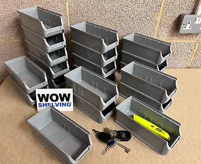 Carton Of 20 Workshop Plastic Parts Storage Containers Bins Box Boxes Lin NR WOW • £2.20