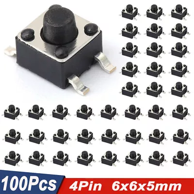 100Pcs 6x6x5mm PCB Momentary Tactile Tact Push Button Switch 4 Pin DIP Micro • $8.86