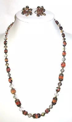 Vintage Vendome   Crystal Bead  Necklace Earrings Set  (b2) • $25