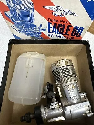 DUKE FOX'S EAGLE 60 VINTAGE RC MODEL AIRCRAFT ENGINE/MOTOR IN BOX W/tank • $10