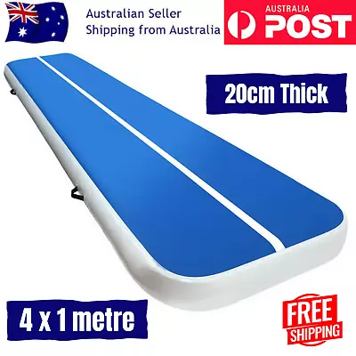 Air Track 4x1m Gymnastics Tumbling Exercise Inflatable Gym Floor Training Mat • $209.95