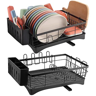 Dish Drainer Drying Rack Tray Cutlery Holder Kitchen Plate Cup Storage Organiser • $32.95