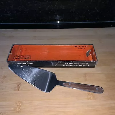 Vintage Stainless Steel With Rosewood Handle Cake / Pastry Slice Server Boxed • £2