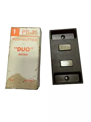 NuTone PB-31 Pushbutton Door Bell - Duo Brown 2 Independent Buttons Vintage NOS • $12.99