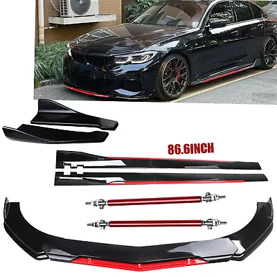 Front Bumper Lip Splitter Spoiler For BMW 86.6 Side Skirt Extension • $99.99