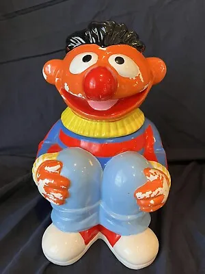 Vintage Muppet Inc Ernie Cookie Jar Sesame Street Jim Henson • $55