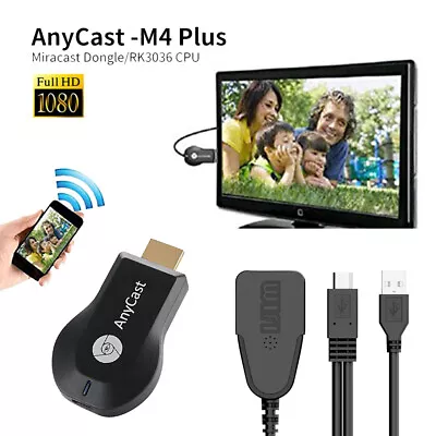 1080P Media Streamer Airplay M4 Plus WiFi Display Dongle TV Stick Media Player • $10.99