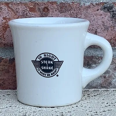 Vintage Steak N Shake Diner Restaurant Ware Buffalo China Coffee Mug Cup White • $17.95