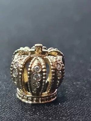 $1100 • Buy Genuine Pandora 14ct Yellow Gold Diamond Crown Charm New Rare
