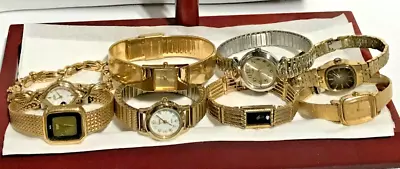 Vintage Ladies Watch Lot Of 8 Seiko Diamond Citizen Guess Seiko Timex & More. • $86