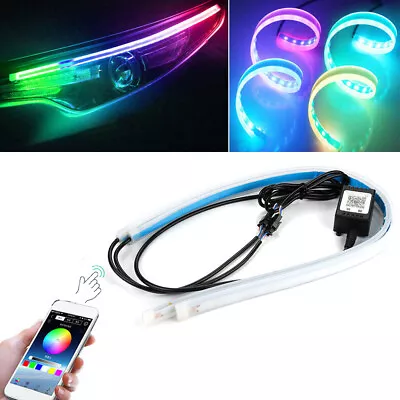 2x RGB LED SUV Car Styling Daytime Running Light Strip Accessories For Headlight • $35.65