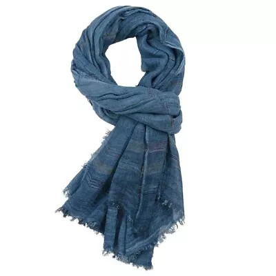 Cotton Linen Yarn-dyed Striped Men's Scarves Soft Long Shawl Bufanda • $12.45