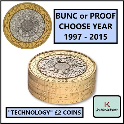 £10.99 • Buy £2 Two Pound Coins Technology 1997 - 2015 Brilliant Uncirculated Or Proof UK