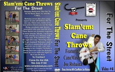 Slam Em Cane Throws For Street Self Defense #4 DVD Staff Martial Arts Weapon • $24