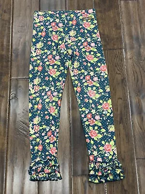 Matilda Jane Leggings Ruffle Bottom Floral Pants Size 8 • $23.99