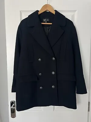 Zara Navy Military Double Breasted Coat - Size S/M • $34.10
