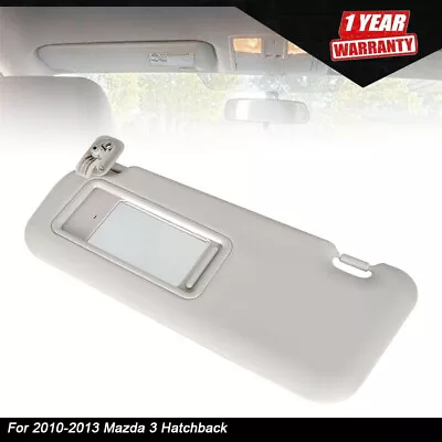 For 2010-2013 Mazda 3 Left Driver Side Sun Visor Grey W/ Mirror BBM2-69-320C-75 • $29