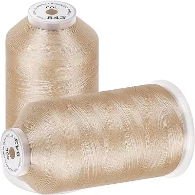 2 Pack Polyester Huge Spools Threads For Embroidery Machines Sewing • $19.68