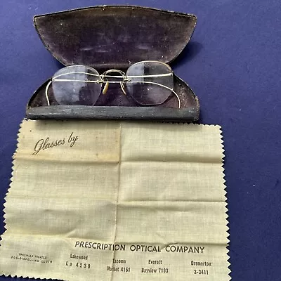 Vintage American Optical (AO) 1/10 12K GF Gold Filled Frames Glasses W/Case • $39.99