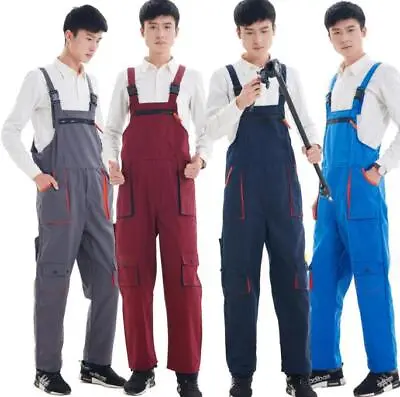 New Men Women Workwear Coverall Overalls Pant Suspenders Bib Boilersuit Jumpsuit • $32.20