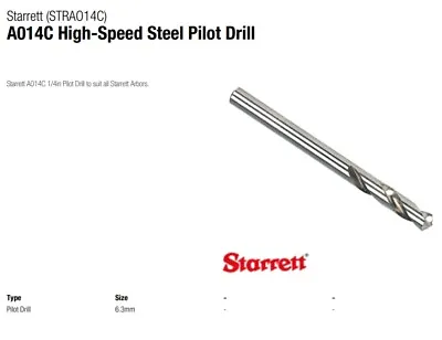 Pilot Drills For Starrett Arbors A1 A2 A4 A10 Starrett Holesaw AO14C Or AO14D • £7.10