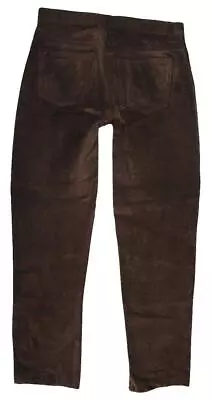   ROVER & LAKES   Men's Leather Jeans/Velours Pants Dark Braun W32   / L33 • $41.41