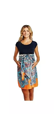 Maternal America Maternity Scoop Neck Front Tie Dress XL (12-14) FREE SHIP NWT • $35