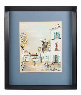 Maurice Utrillo Embellished Lithograph Cityscape Montmartre Print Paris France • $135