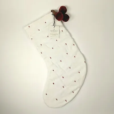 Hearth And Hand Magnolia Christmas Stocking Sour Cream W/Red Embroidered X Stars • $29.95