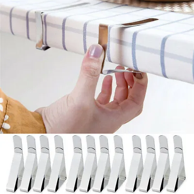 £9.95 • Buy 8X British Steel Table Cloth Cover Clips Quality Metal Pegs Clamps Picnic Prom