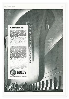 Print Ad Climax Molybdenum Company Shipshape Vintage 1937 Art Deco Advertisement • $9.84