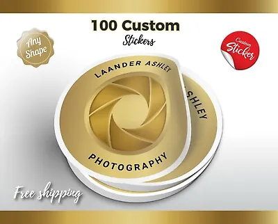 100 Custom Printed Stickers | Die Cut Vinyl | Bulk Product Labels | Vinyl Labels • $240