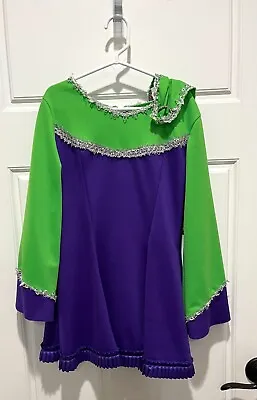 Wolff Fording Irish Dance Costume Size Medium Child Purple Green Silver • $5