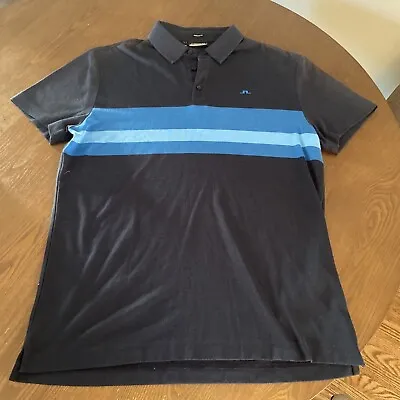 J Lindeberg Polo Golf Short Tyson Reg Fit Blue Striped Men’s Large • $30