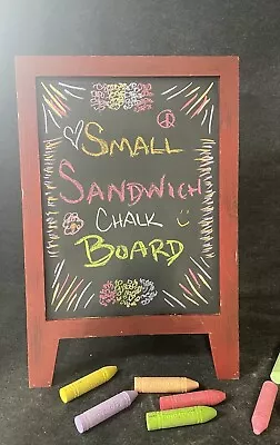 Small Chalkboard Dual Side Sidewalk A Frame Sign Message Sandwich Board Display • $35