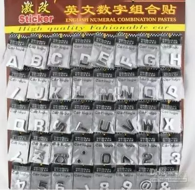 £0.99 • Buy Chrome 3D Self-adhesive Letter Number Car Badge Emblem Sticker For Home & Auto