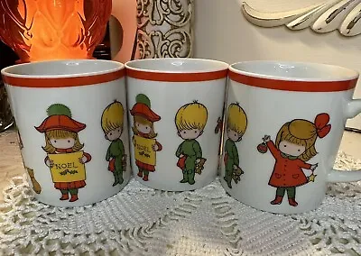 Vintage 1975 Joan Walsh Anglund Christmas Noel Mugs Set If 3 • $25