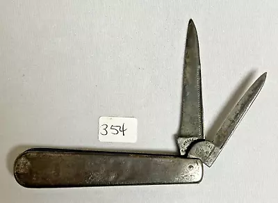 Vintage J. Russell R Greenriver Double Blade Brown Folding Pocket Knife (#354) • $30