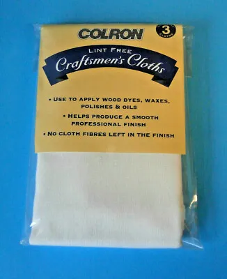 Colron Lint Free Craftsmen's Cloths Use To Apply Wood Dyes Waxes Polishes Etc • £11.89