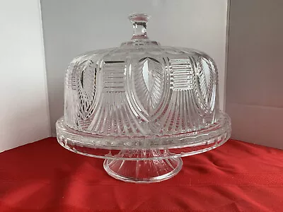 Shannon By GODINGER Cake Stand W/Dome Punch Bowl Appetizer Plate 24% Crystal • $134