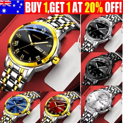 Business Quartz Mens Watches Luxury Stainless Steel Watch Sport Wrist Watch New • $16.99