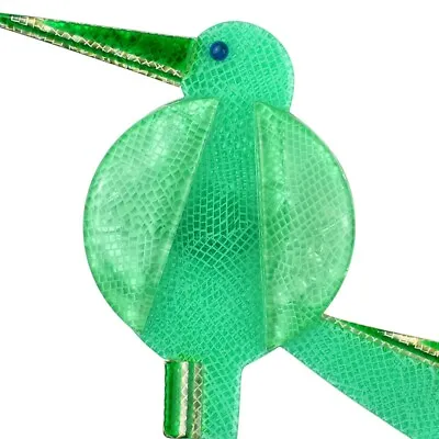 LEA STEIN PARIS Brooch Great Beak Bird In Green Acetate Paris France • $135