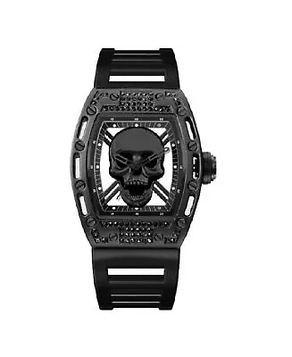 Ed Hardy Men's Matte Black Plastic Strap Watch 42mm • $24.99