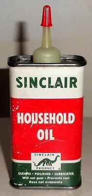 Vintage 1950's SINCLAIR 4 Oz Household Oil Can - Old Handy Oiler Tin W/ Dino • $4.40