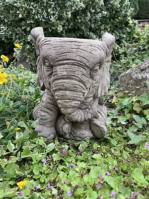 Stone Garden Elephant Planter Plant Pot Flower Pot Hand Cast Ornament • £28.82